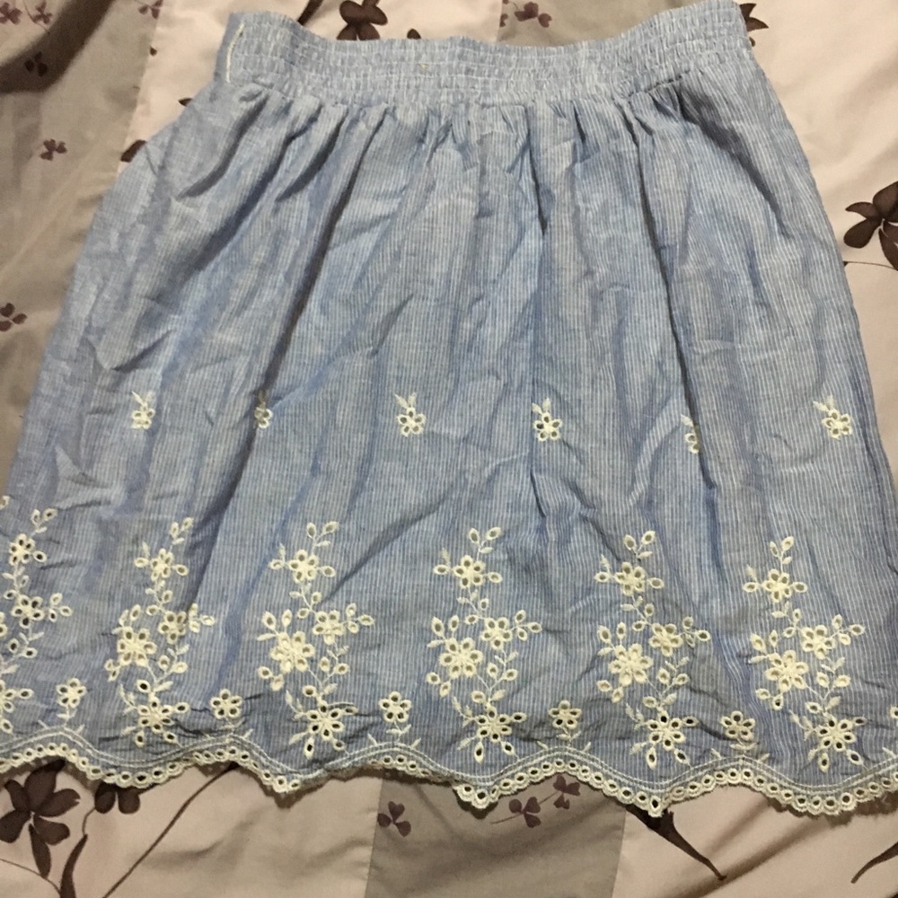 Pale blue skirt